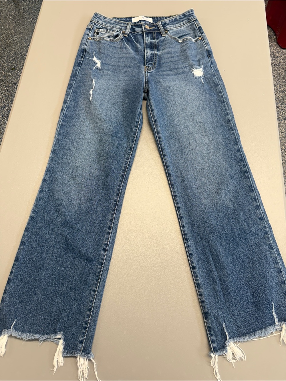 KanCan Blue Distressed Wide Leg Jeans